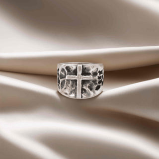 925 Stealing Silver Designer Men's Ring, Christians Sign Men's Ring