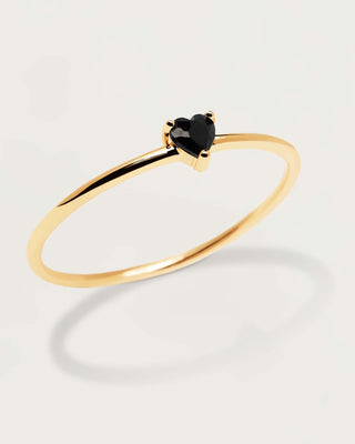 Minimalist Heart Shape Ring, Wedding Ring, Engagement Ring , Black Onyx Gemstone Ring