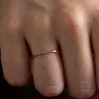 Minimalist Wedding Ring, Sapphire Wedding Ring, Engagement Ring, Pink Sapphire Wedding  Ring