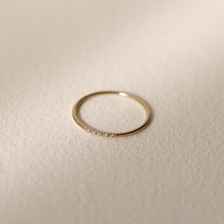 Minimalist Wedding Ring, Diamond Wedding Ring, Engagement Ring, Full Round Wedding  Ring