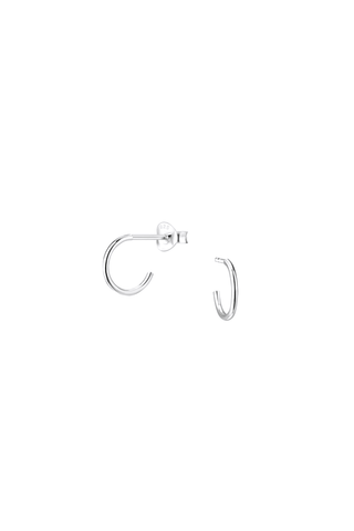 Silver Minimalist Earrings With Pearl Stone