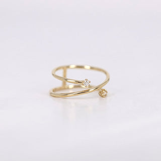 Diamond Ring Simple Criss Cross Diamonds Ring Wedding Ring with Elegant and Beautiful Design