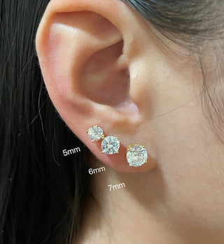 925 Sterling silver cubic zirconia Stud Earrings, Tiny cz Earrings, Gifts For Her