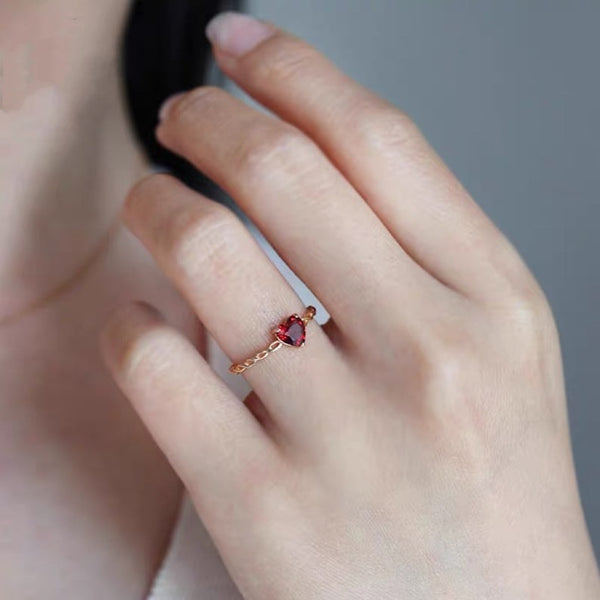 Vintage Minimalist Ruby Ring Minimalist Handmade Ring