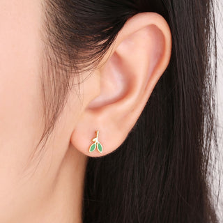 925 Stealing silver Leaf stud earring