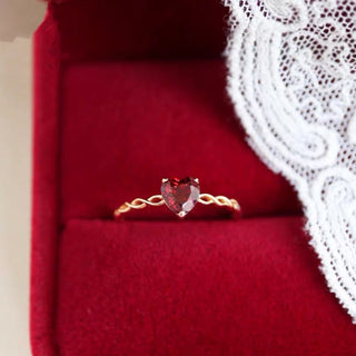 Vintage Minimalist Ruby Ring Minimalist Handmade Ring
