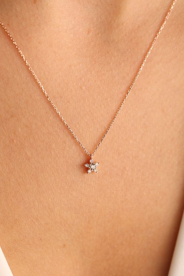 Star Diamond Necklace By Crown Minimalist