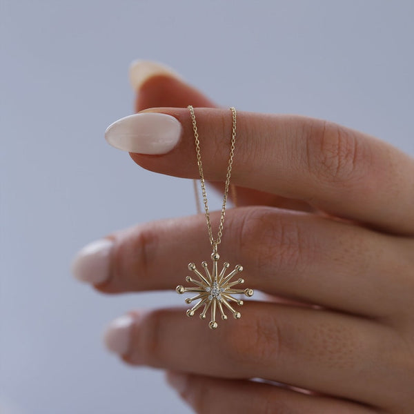 925 Silver Minimalist Starburst Necklace Bold Star Pendant Best for Girls and Women's