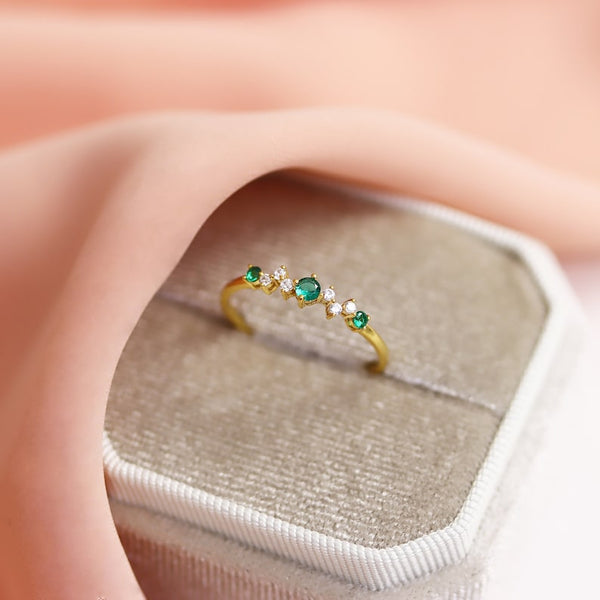 Minimalist Emerald Wedding Ring Engagement Ring By Crown Minimalist
