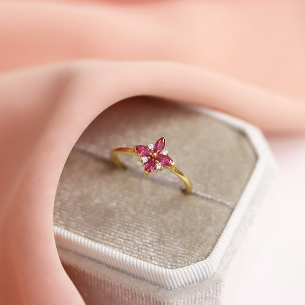 14k Marquise Ruby Engagement Ring