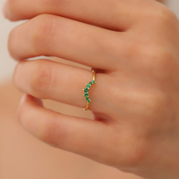 Minimalist Emerald Stacking Ring