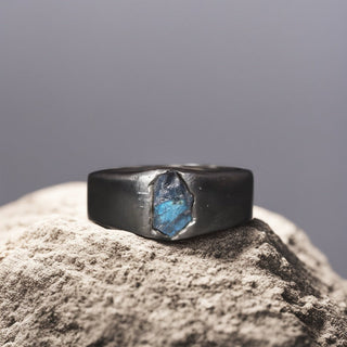 Natural Rough Labradorite Ring, 925 Sterling Silver Ring, Mens Labradorite Ring, Promise Ring