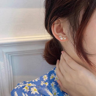 Minimalist Pearl Diamond Stud Earrings
