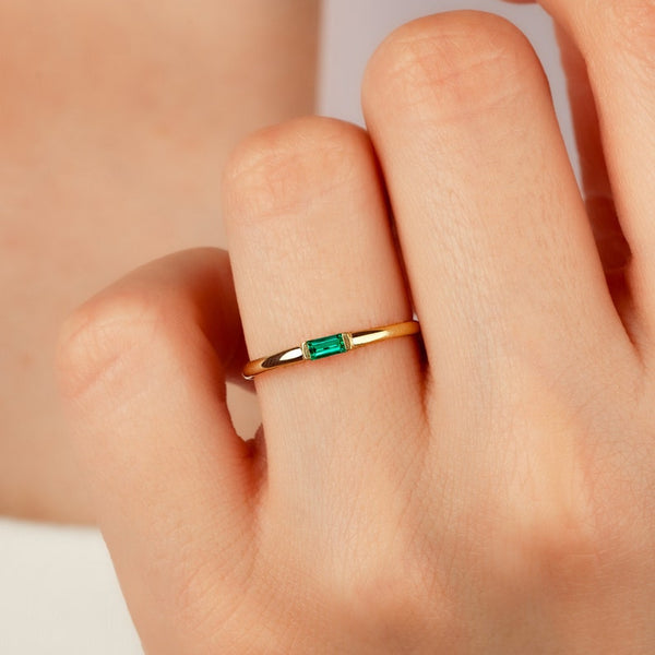 Minimalist Wedding Ring Emerald Wedding Ring Engagement Ring By Crown Minimalist