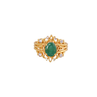 Green Onyx 925 Silver Ring By Crown Minimalist