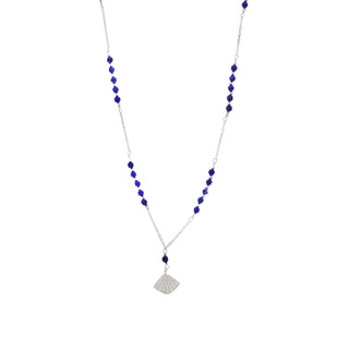 925 Sterling Silver Blue Gemstone Beads Chain Necklace