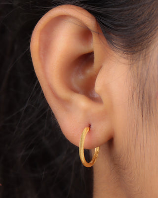 14 K Gold Plated Small Hoop Earring By Crown Minimalist