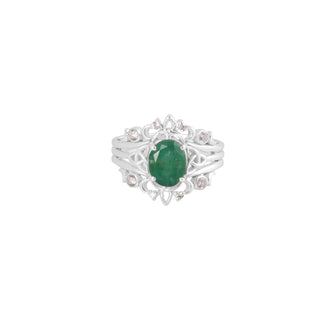 Green Onyx 925 Silver Ring By Crown Minimalist