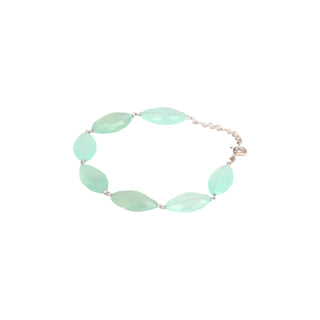 92.5 SILVER Aqua Calcite Gemstone Bracelete