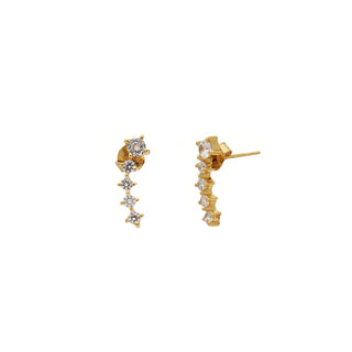 Sterling Silver Climber Stud Earrings, Mini Gold Earrings, Gifts For Her