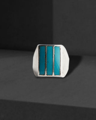 925 Sterling Silver Men's Turquoise Gemstone Ring