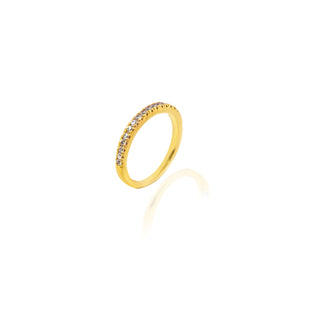 925 Silver 14k Gold Plated Diamond Enaggement Ring By Crown Minimalist