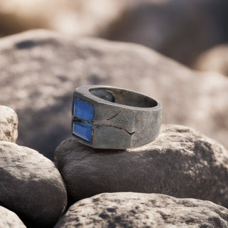 Sterling Silver Men's Rough Labradorite Gemstone Ring