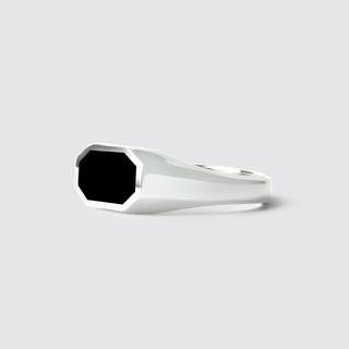 Black Onyx Gemstone Ring, 925 Stealing Silver Ring