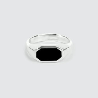 Black Onyx Gemstone Ring, 925 Stealing Silver Ring