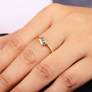 3 Stone Daily Wear Ring By Crown Minimalist