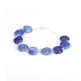 92.5 Silver Tanzanite Beaded Bracelet Gemstone Bracelete