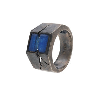 Sterling Silver Men's Rough Labradorite Gemstone Ring