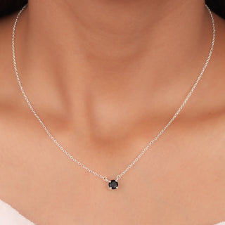 925 Silver 14k gold platetd Black Onyx Dainty Charm Minimalist Necklace By Crown Minimalist