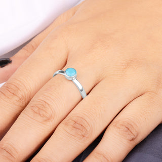 Turquoise Gemstone Ring By Crown Minimalist