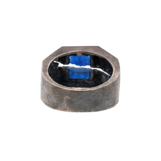 Sterling Silver Men's Rough Labradorite Gemstone Ring