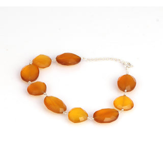 92.5 SILVER Carnelian Crystal Gemstone Bracelete