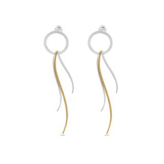 Brass Minimalist Dangle Earring, 925 Stealing Silver Push Back, 14kt Gold Plated Earrings for Women Gift Jewelry