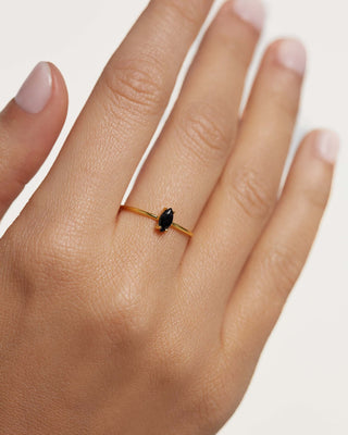 Minimalist Marquise Shape Ring, Wedding Ring, Engagement Ring, Black Onyx Gemstone Ring