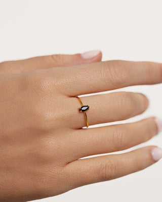 Minimalist Marquise Shape Ring, Wedding Ring, Engagement Ring, Black Onyx Gemstone Ring