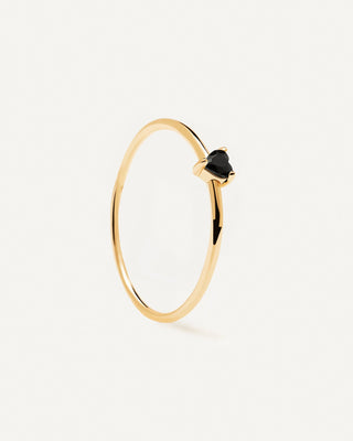 Minimalist Heart Shape Ring, Wedding Ring, Engagement Ring , Black Onyx Gemstone Ring