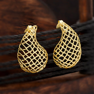 18k Gold Plated Brass Designer Statement Earring