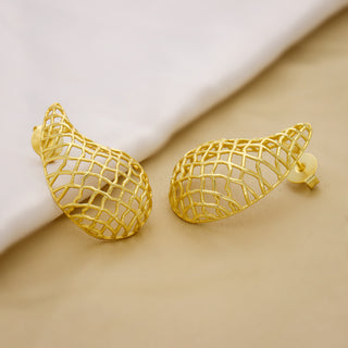 18k Gold Plated Brass Designer Statement Earring