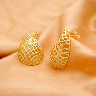 18k Gold Plated Brass Designer Statement Earring