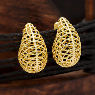 18K Gold Plated Brass Statement Long Earring