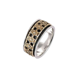 Star Design Boho 925 Stealing Silver Spinner Band Ring