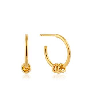 Golden Hoop Earrings, Minimalist Earring, 925 Silver Earring With 18 kt Gold Plated