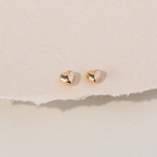 Heart Shape Stud Earring, Minimalist Studs, 925 Silver Studs With 18 kt Gold Plated