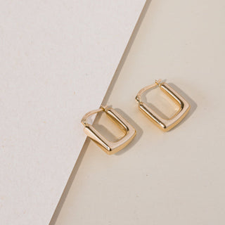 Chunky Square Hoop Earrings, Minimalist Earring, 925 Silver Earring With 18 kt Gold Plated