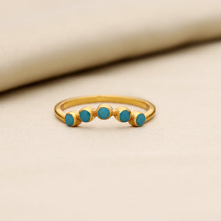 NATURAL ARIZONA TURQUOISE GEMSTONE STATEMENT RING