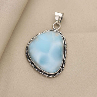 Caribbean Larimar Gemstone Pendant 925 Stealing Silver Pendant